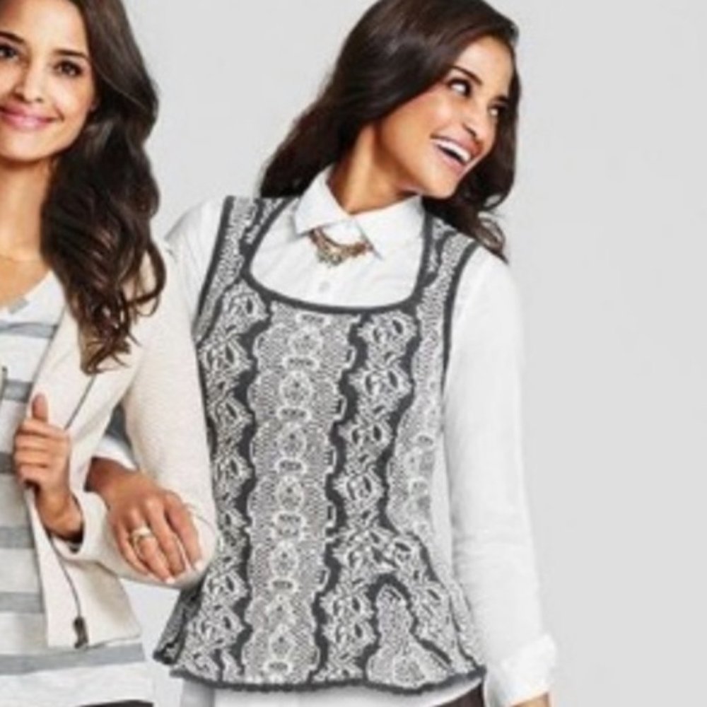 CAbi #887 Sweater Vest Peplum Tank